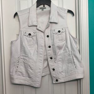White Denim Vest